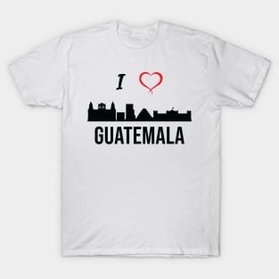 I love Guatemala City Skyline Guatemala Central America T-Shirt